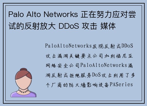 Palo Alto Networks 正在努力应对尝试的反射放大 DDoS 攻击 媒体